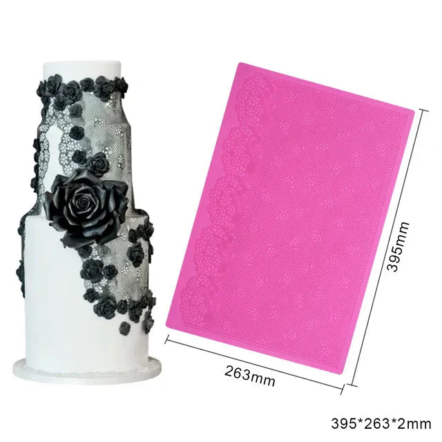 Rose Flower Lace Mold Cake Border Decoration Fondant Baking Decorating