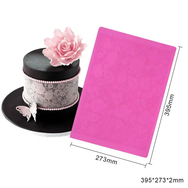 Rose Flower Lace Mold Cake Border Decoration Fondant Baking Decorating