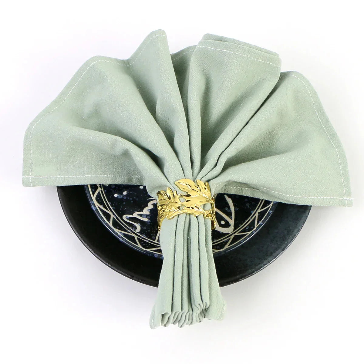 Sage Green Serving Cloth Cotton Fabric Serviette Table Towels Set