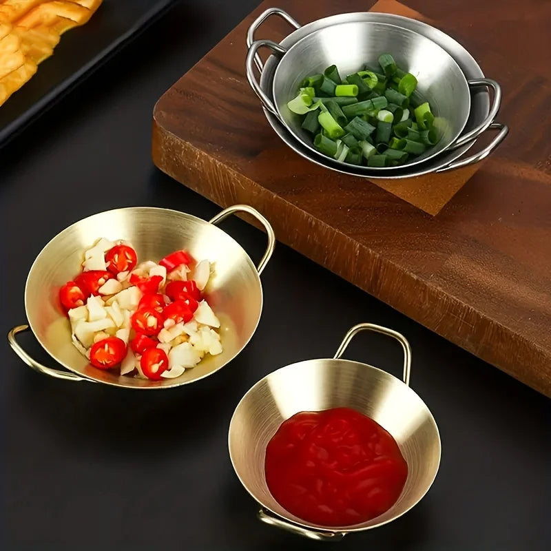 Sauce Dipping Bowl Stainless Steel Dipping Cups Round Sauce Dishes