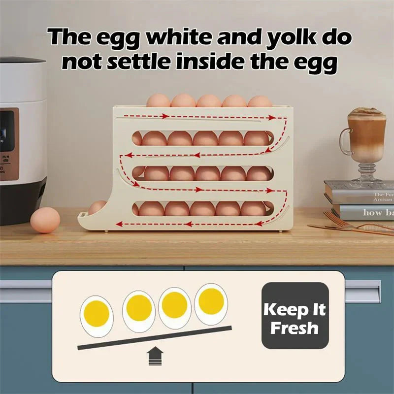 Scrolling Egg Rack Holder Space Saving Egg Storage Case