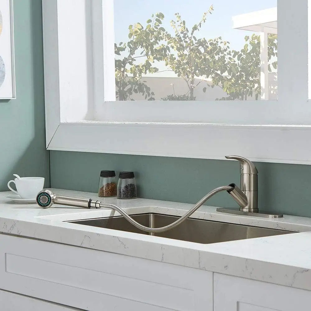 Single Handle Stainless Steel Pull Out Sprayer Bar Kitchen Faucet