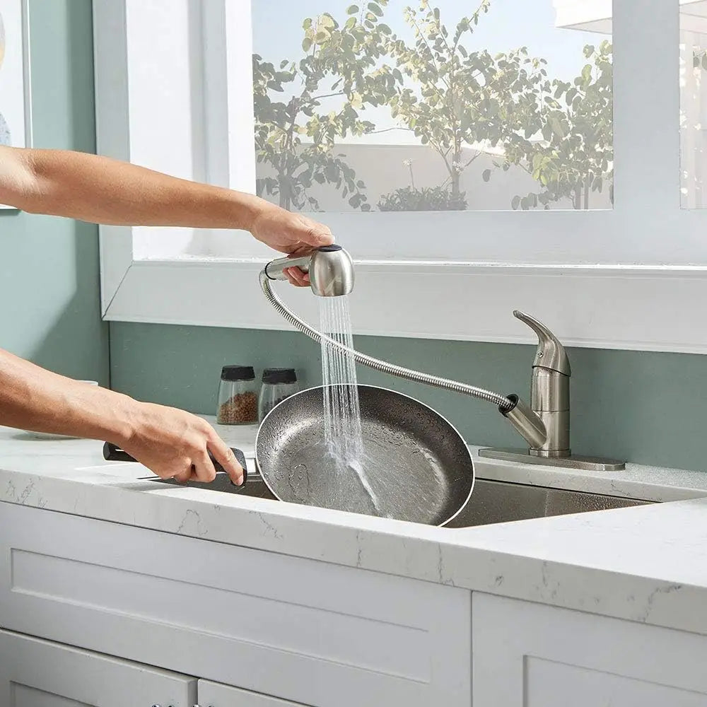 Single Handle Stainless Steel Pull Out Sprayer Bar Kitchen Faucet