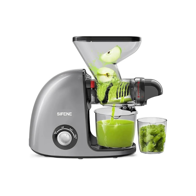 Slow Masticating Cold Press Juicer Machine Juice Maker with Dual Mouth