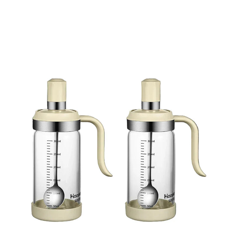 Spice Seasoning Bottle Kitchen Glass Transparent Bottle With Spoon