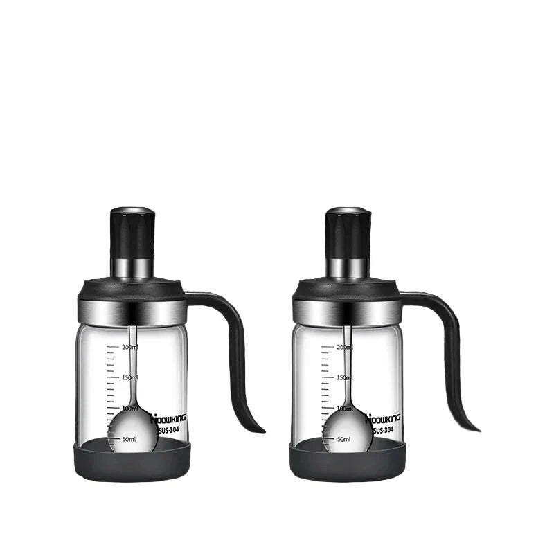 Spice Seasoning Bottle Kitchen Glass Transparent Bottle With Spoon