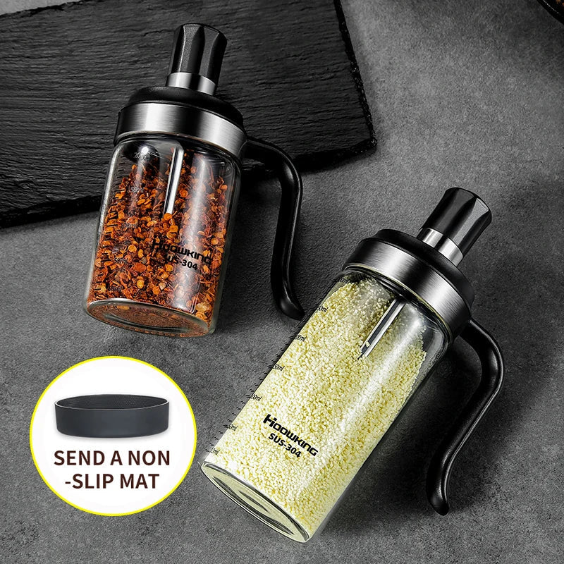 Spice Seasoning Bottle Kitchen Glass Transparent Bottle With Spoon