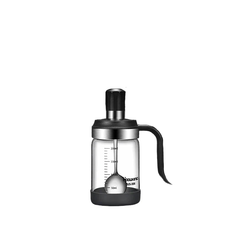 Spice Seasoning Bottle Kitchen Glass Transparent Bottle With Spoon