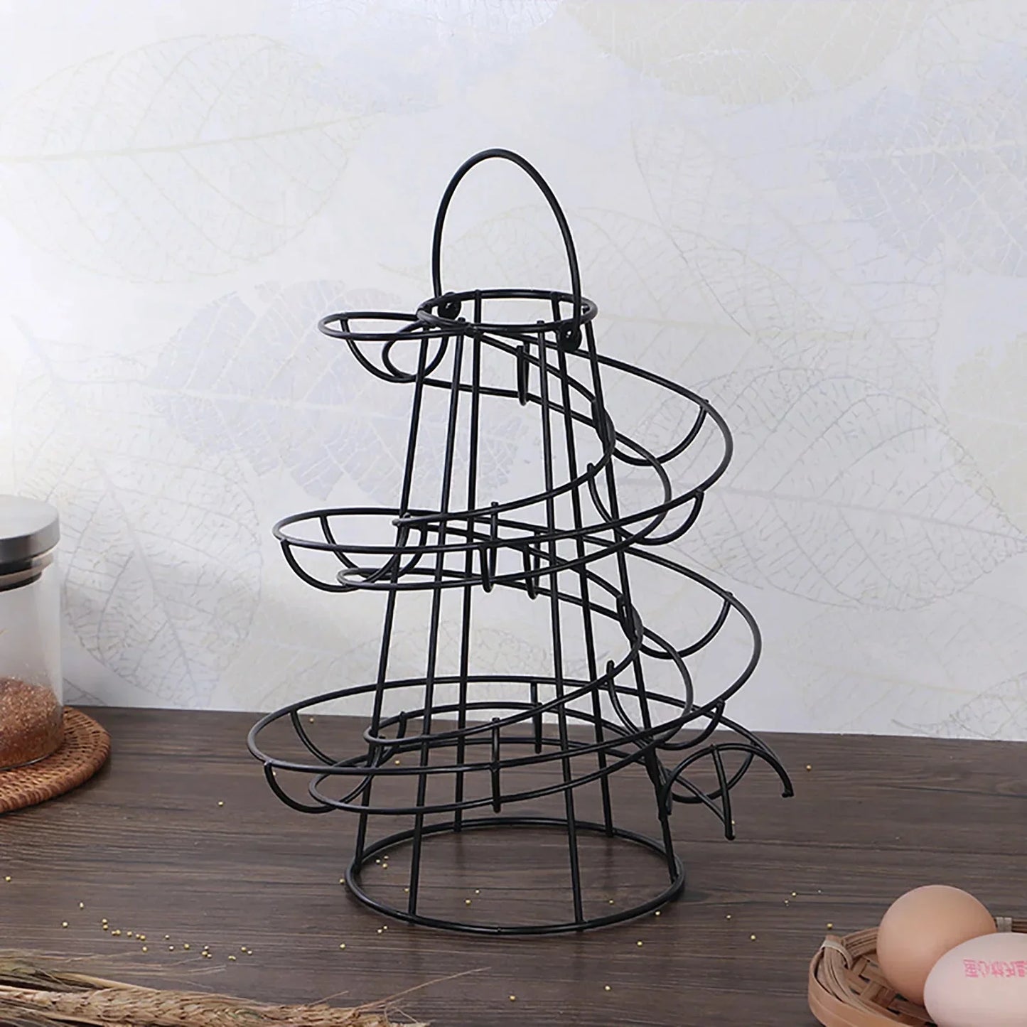 Spiral Egg Rack Egg Stand Multi-functional Metal Spiral Egg Basket