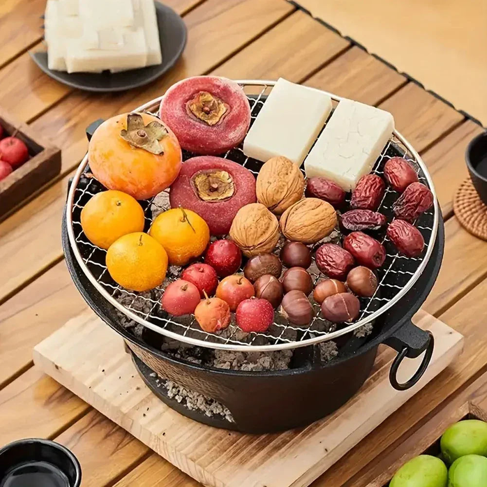 Stainless Steel BBQ Grill Tabletop Cast Iron Charcoal Grill Stove