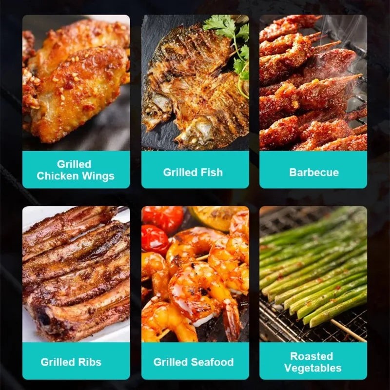 Stainless Steel BBQ Mesh Non Stick Grilling Basket Grill Barbecue Tool