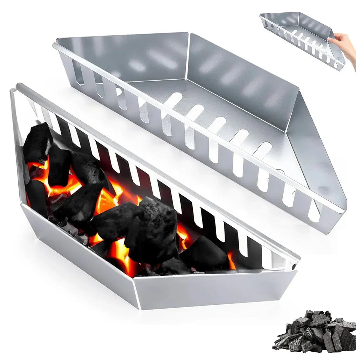 Stainless Steel Charcoal Basket BBQ Charcoal Grill Accessories