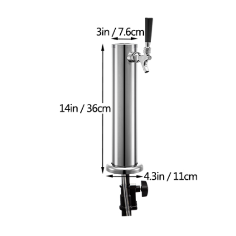 Stainless Steel Commercial Beer Tower One Way Faucet with Drip Tray