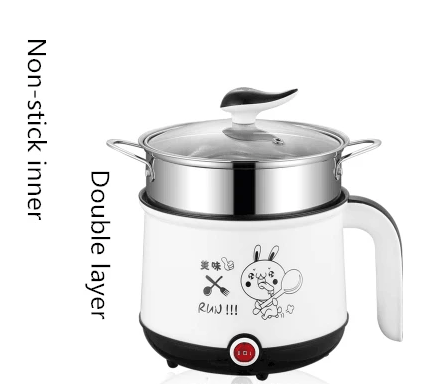 Stainless Steel Double Layer Mini Rice Cooker with Non-Stick Coating