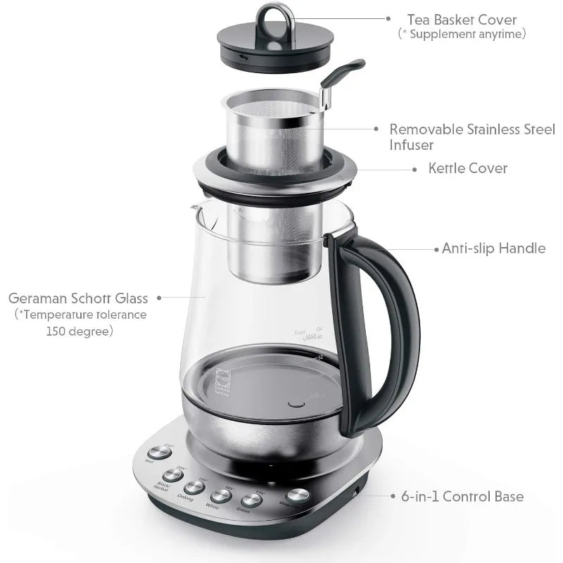 Stainless Steel Electric Kettle Removable Infuser Auto Keep Warm