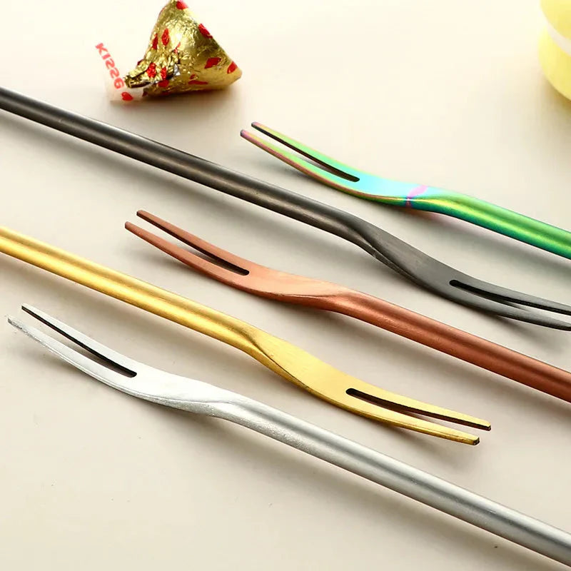 Stainless Steel Fruit Fork For Dessert Cake Snack Forks Tableware