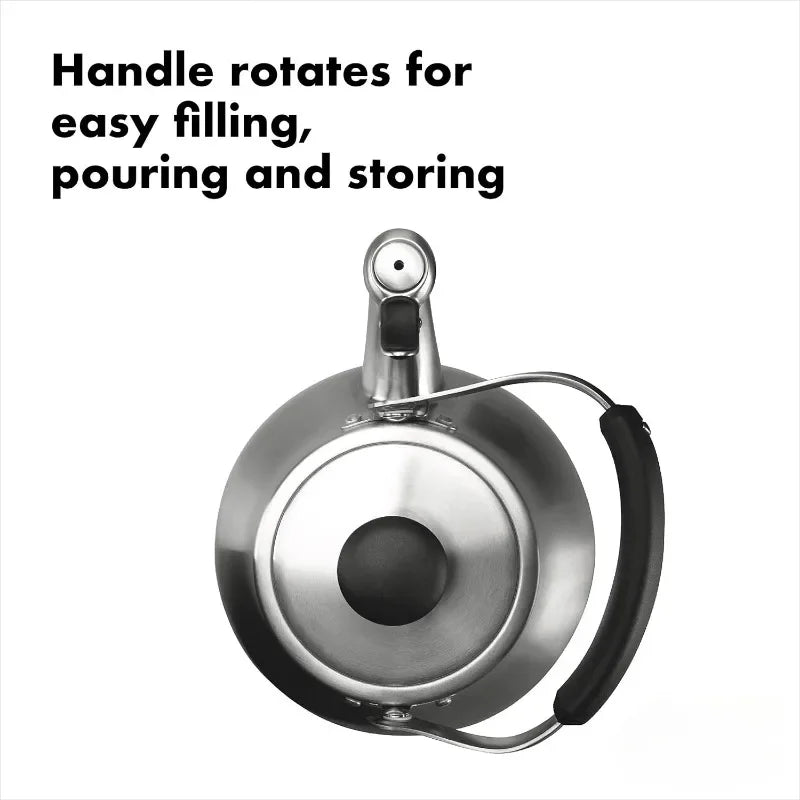 Stainless Steel Heat-Resistant Tea Kettle with Silicone Touchpoints