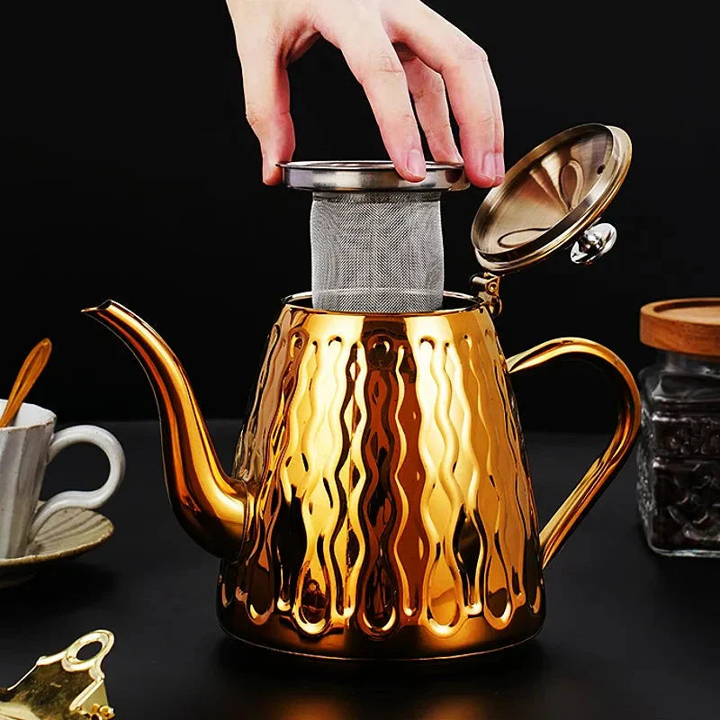 Stainless Steel Kettle with Filter Teapot Tea Kitchen Accessories