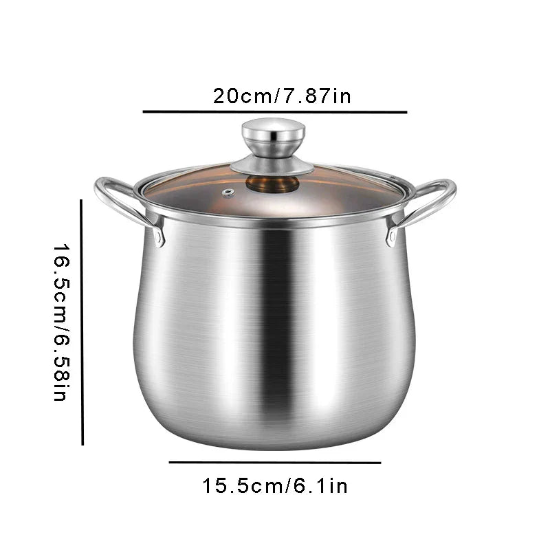 Stainless Steel Large Capacity Soup Pot Induction Gas Stove Cooker