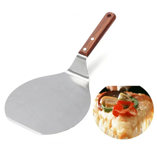 Stainless Steel Pizza Shovels with Wood Handle Round Pizza Shovel