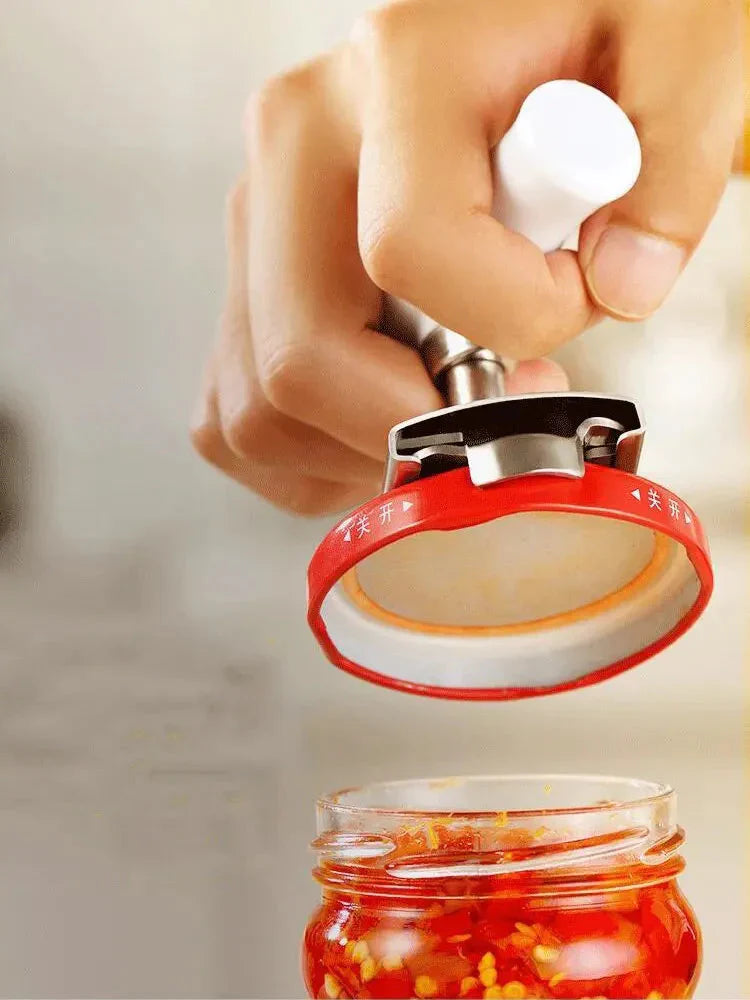 Stainless Steel Rotary Lids Off Jar Opener Adjustable Bottle Cap Opener