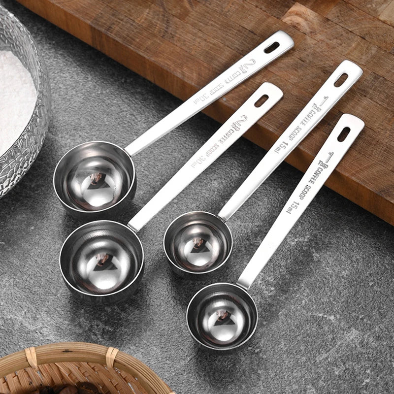Stainless Steel Scoop Measuring Milk Coffee Bean Long Handle Spoon
