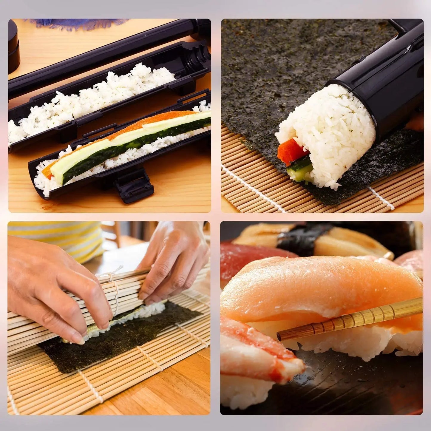 Sushi Bazooka Rice Mold Bamboo Rolling Mat Sushi Maker Set