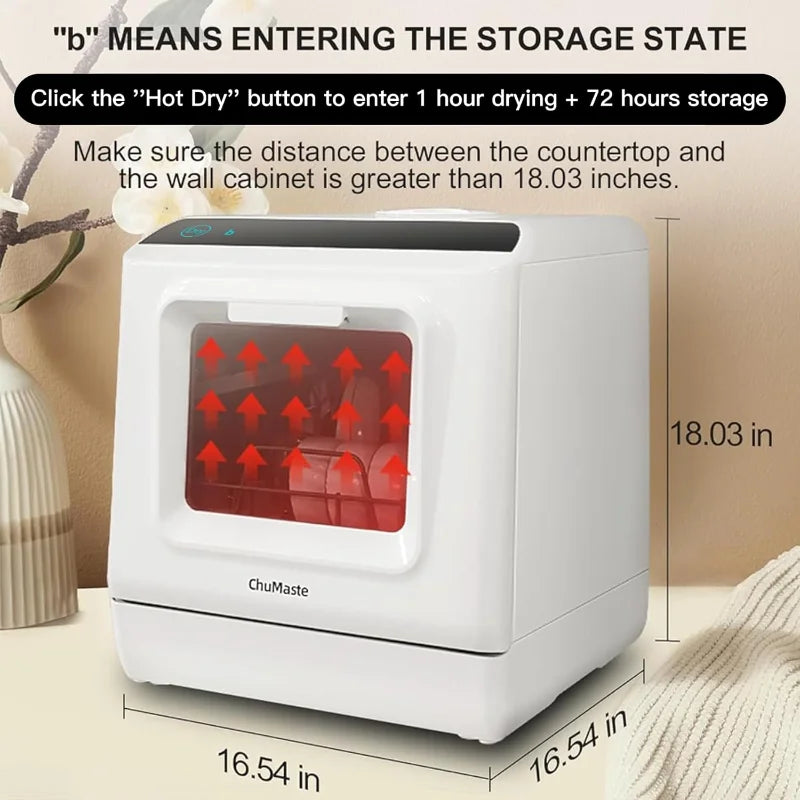 Tabletop Dishwasher With Water Tank 6 Wash Programs Portable Dishwasher