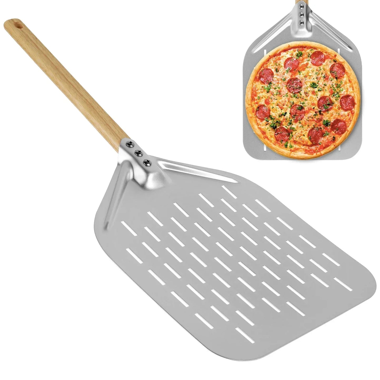 Aluminium Alloy Pizza Shovel with Wood Handle Perfect for Pizza Lovers
