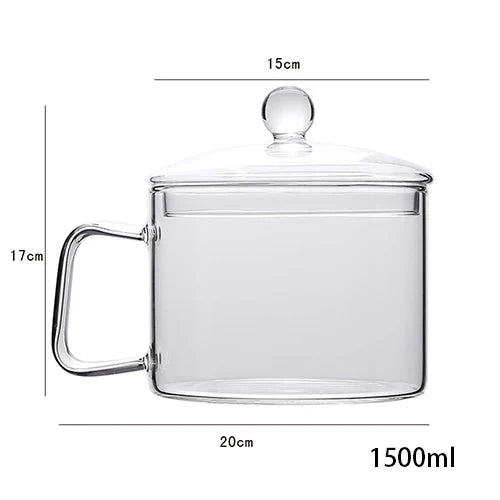 Transparent Glass Soup Pot Household Kitchen Cooking Saucepan Cookware