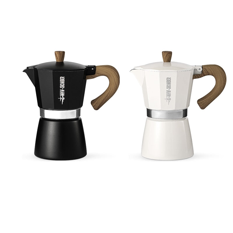 Vintage Wooden Handle Espresso Maker Moka Pot Brewing Tools