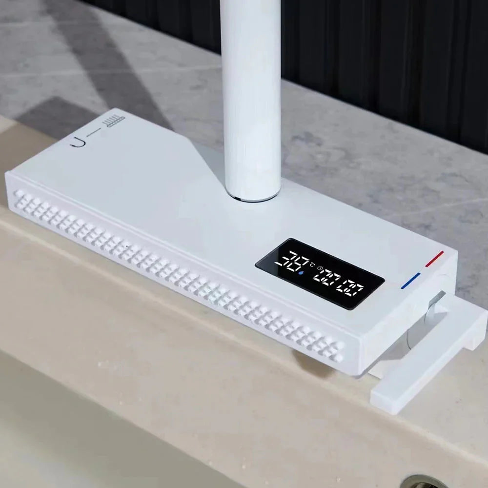 Waterfall Kitchen Faucet Temperature Display Pull Out Sink Tap