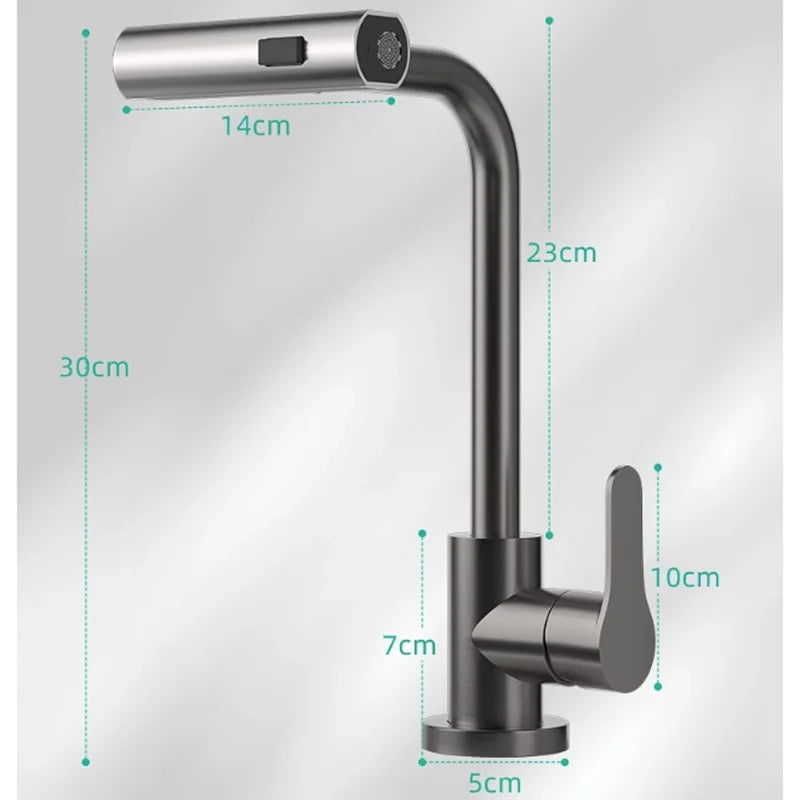 Waterfall Kitchen Faucets Pull Out Rainfall Spray Bathroom Basin Tap