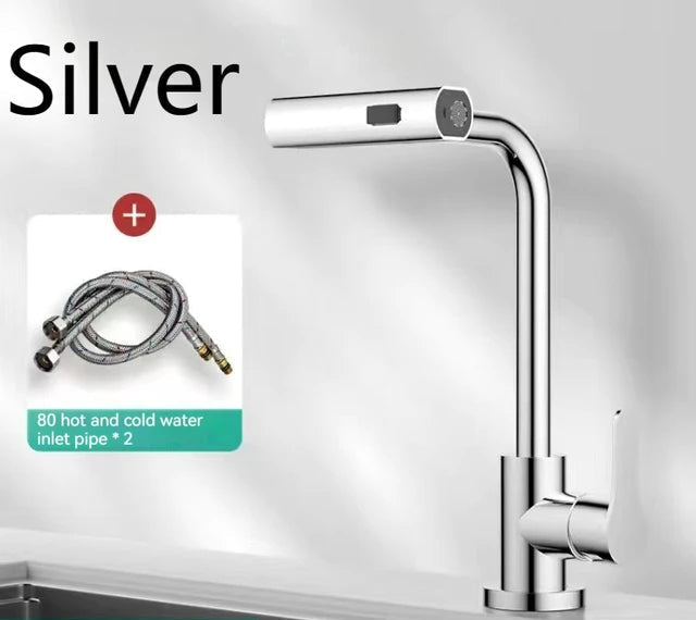 Waterfall Kitchen Faucets Pull Out Rainfall Spray Bathroom Basin Tap