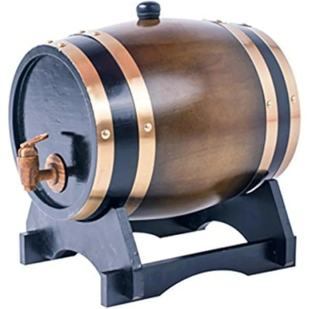 Whiskey Barrel Dispenser Oak Aging Barrel Decanter for Liquors