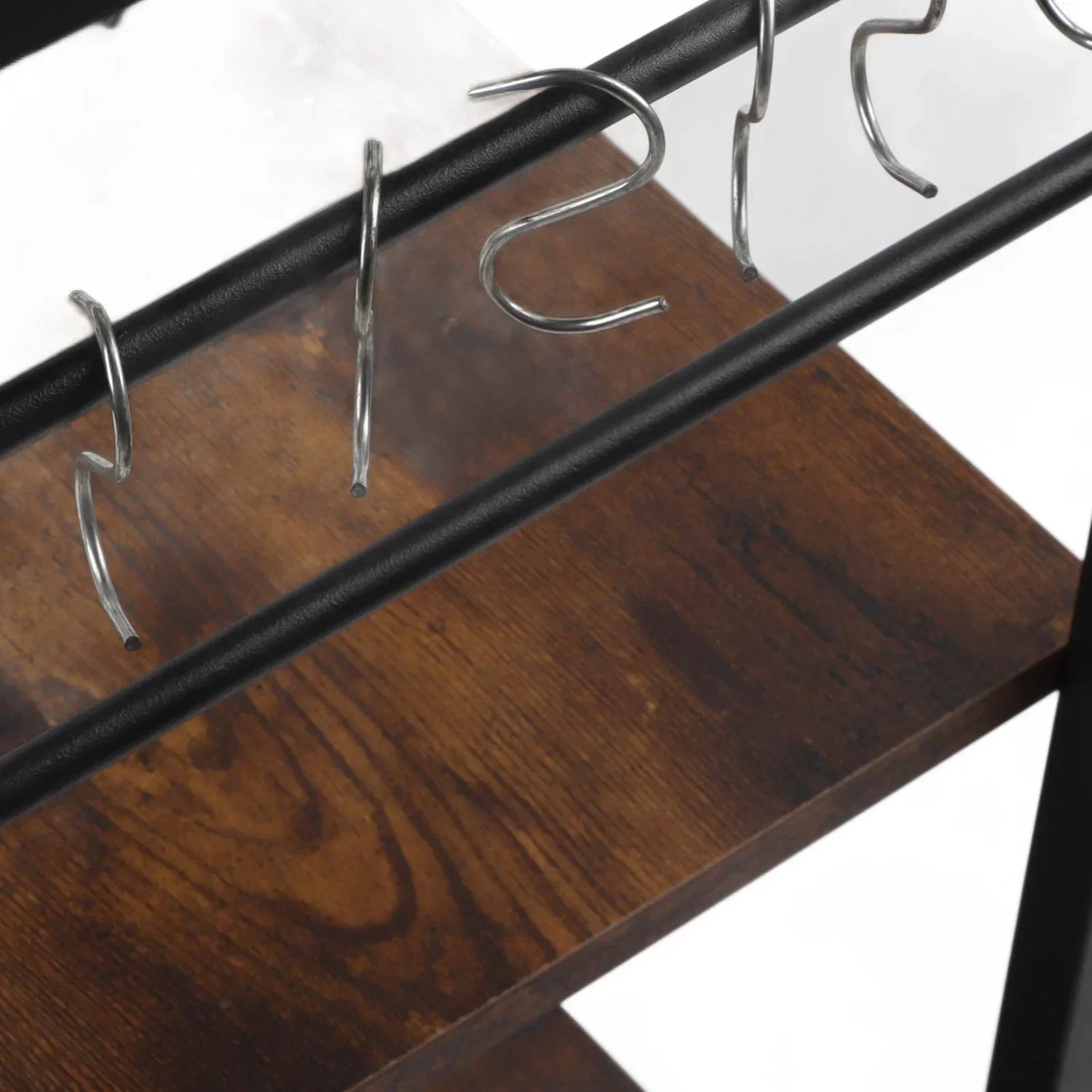 Wood Kitchen Bakers Rack Microwave Oven Stand Utility Storage Shelf